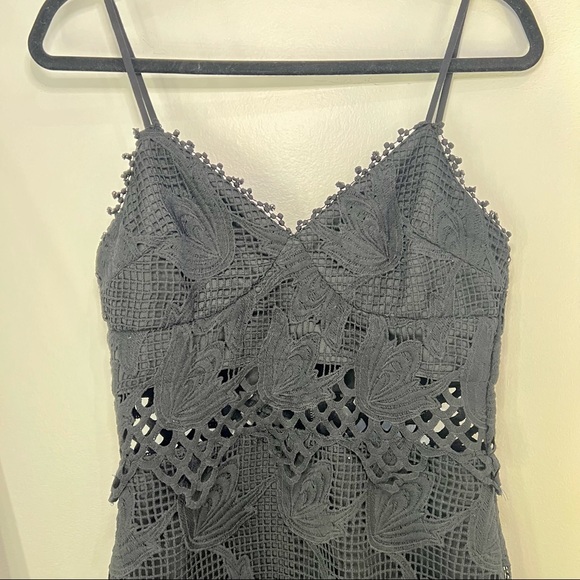 BLOOMINGDALES • AQUA • FORMAL BLACK • LACE DRESS - Picture 10 of 11